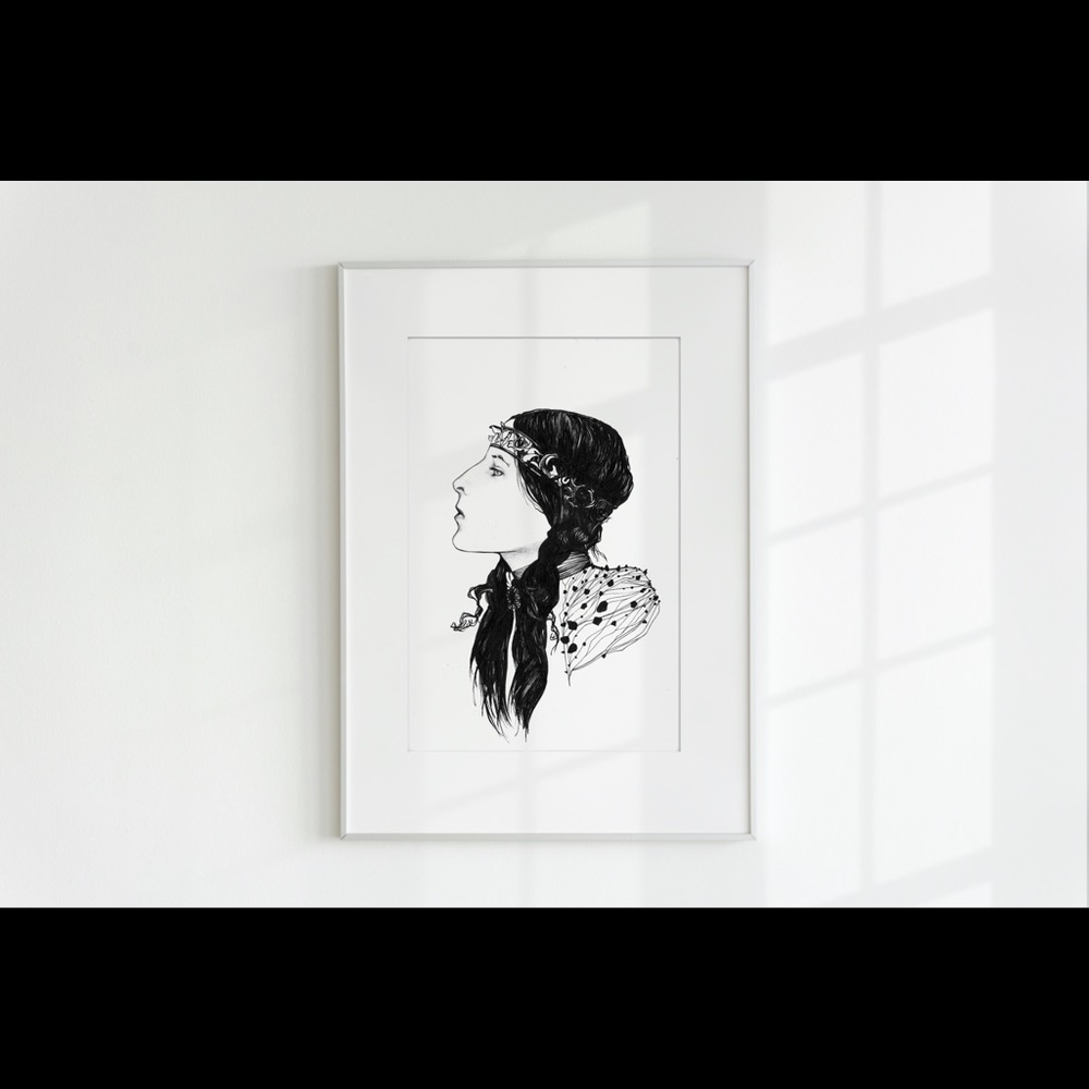 Dark Stone, Portrait - Ink Illustration